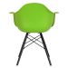 Cadeira Charles Eames Eiffel DAW com pés de madeira preta Verde claro