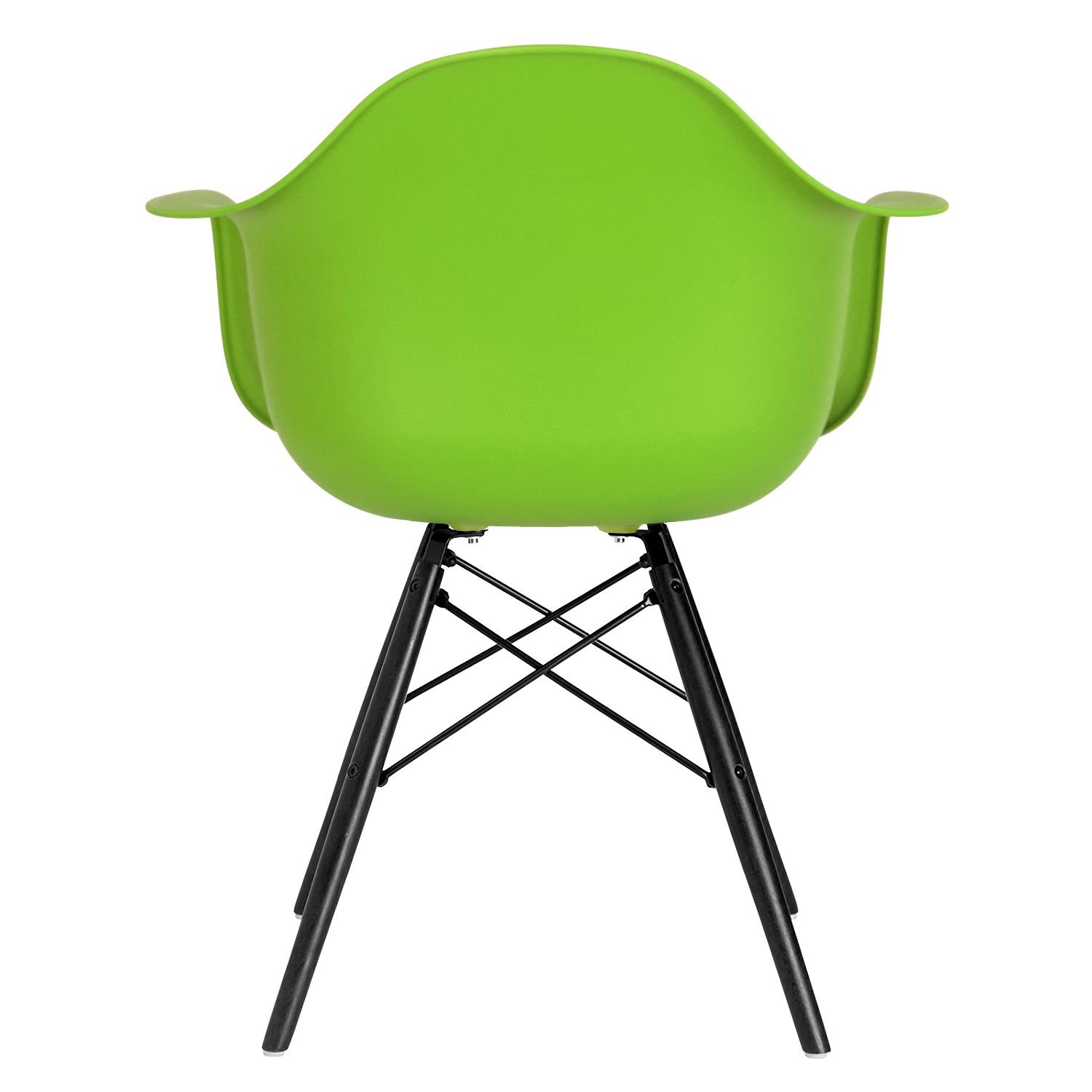 Cadeira Charles Eames Eiffel DAW com pés de madeira preta Verde claro