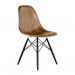 Cadeira Charles Eames Eiffel DSW com assento amadeirado e pés de madeira Preta