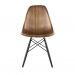 Cadeira Charles Eames Eiffel DSW com assento amadeirado e pés de madeira Preta