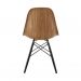Cadeira Charles Eames Eiffel DSW com assento amadeirado e pés de madeira Preta