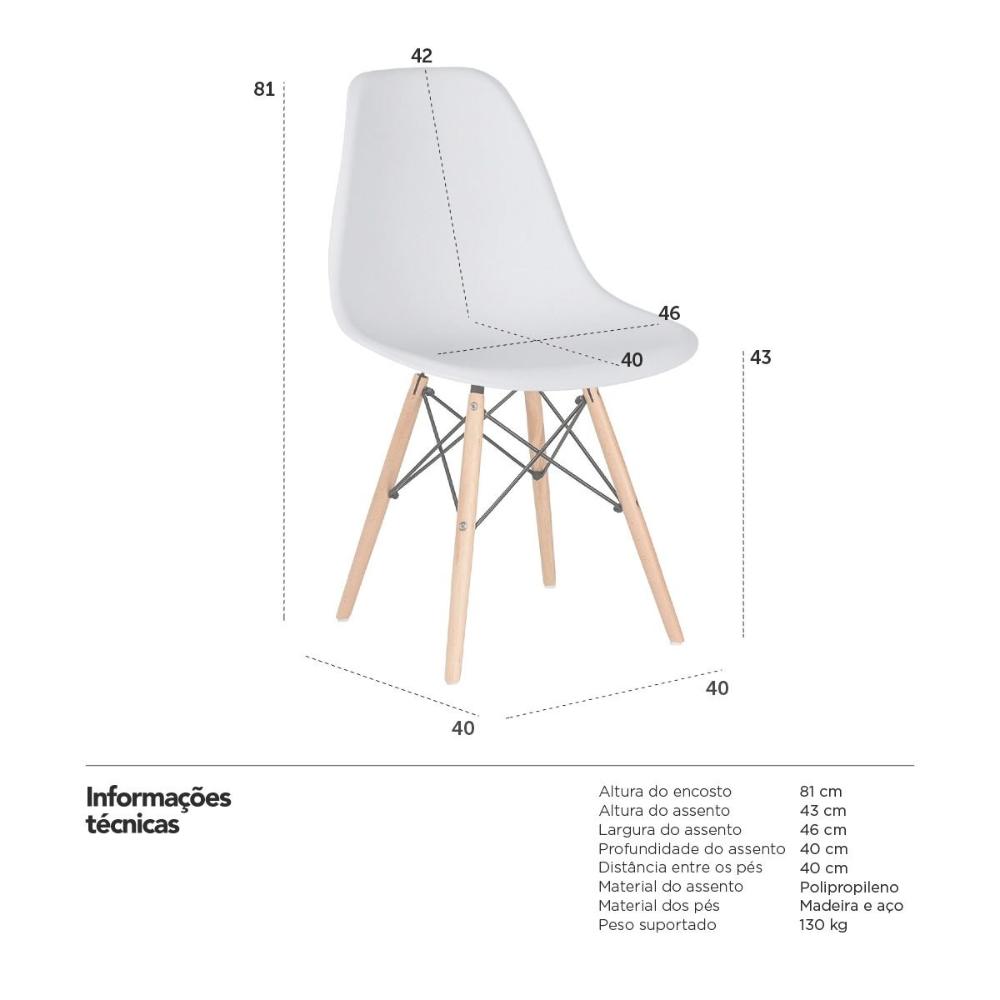 Cadeira Charles Eames Eiffel DSW com pés de madeira clara Azul-escuro