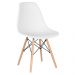 Cadeira Charles Eames Eiffel DSW com pés de madeira clara Branco