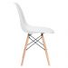 Cadeira Charles Eames Eiffel DSW com pés de madeira clara Branco