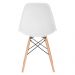 Cadeira Charles Eames Eiffel DSW com pés de madeira clara Branco