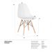 Cadeira Charles Eames Eiffel DSW com pés de madeira clara Branco