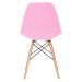 Cadeira Charles Eames Eiffel DSW com pés de madeira clara Rosa claro