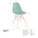 Cadeira Charles Eames Eiffel DSW com pés de madeira clara Verde escuro