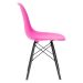 Cadeira Charles Eames Eiffel DSW com pés de madeira preta Rosa pink