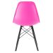 Cadeira Charles Eames Eiffel DSW com pés de madeira preta Rosa pink