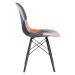 Cadeira Charles Eames Eiffel DSW estofada Patchwork com pés de madeira Preta
