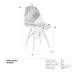 Cadeira Charles Eames Eiffel DSW estofada Patchwork com pés de madeira Preta