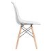 Cadeira Eames Eiffel DSW com assento acrílico e pés de madeira clara Incolor