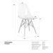 Cadeira Eames Eiffel DSW com assento acrílico e pés de madeira clara Incolor