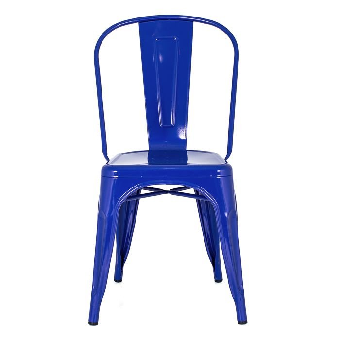 Cadeira Iron Tolix design indutrial jantar cozinha Azul escuro