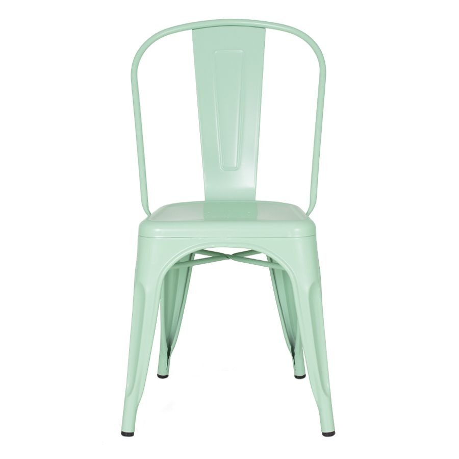 Cadeira Iron Tolix design indutrial jantar cozinha Verde claro