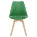 Cadeira Leda Eames jantar cozinha com assento estofado Verde bandeira