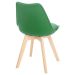 Cadeira Leda Eames jantar cozinha com assento estofado Verde bandeira