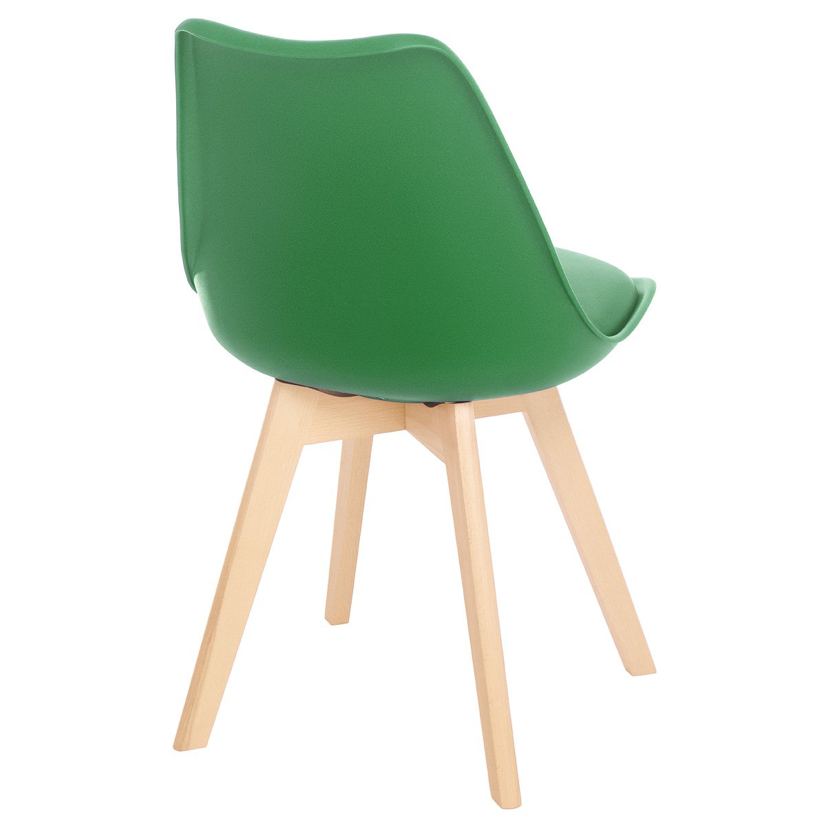 Cadeira Leda Eames jantar cozinha com assento estofado Verde bandeira