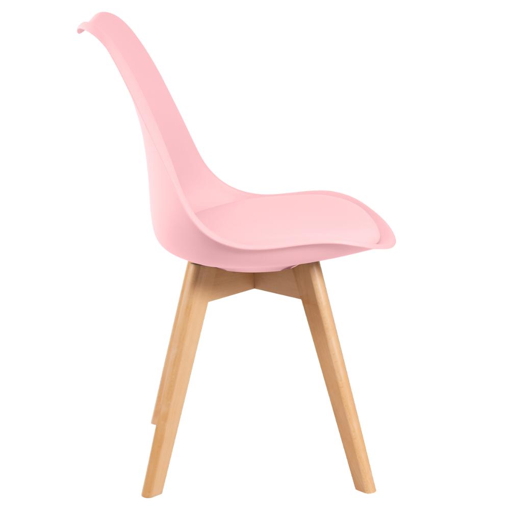 Cadeira Leda com assento estofado Rosa claro