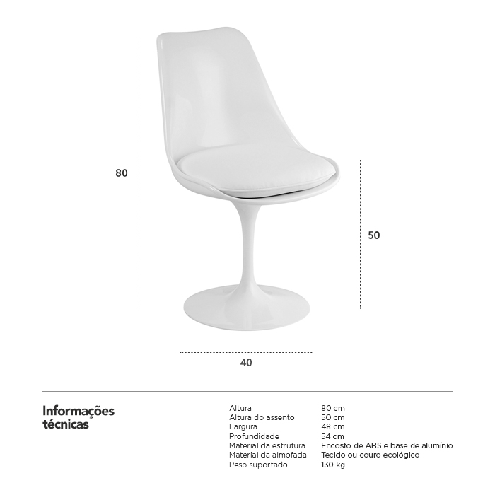 Cadeira Saarinen - Tulipa - Branco