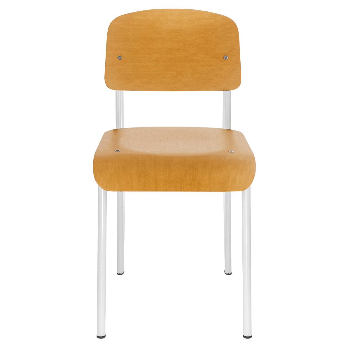 Cadeira Standard madeira cozinha jantar nordico escandinavo Jean Prouve Branco