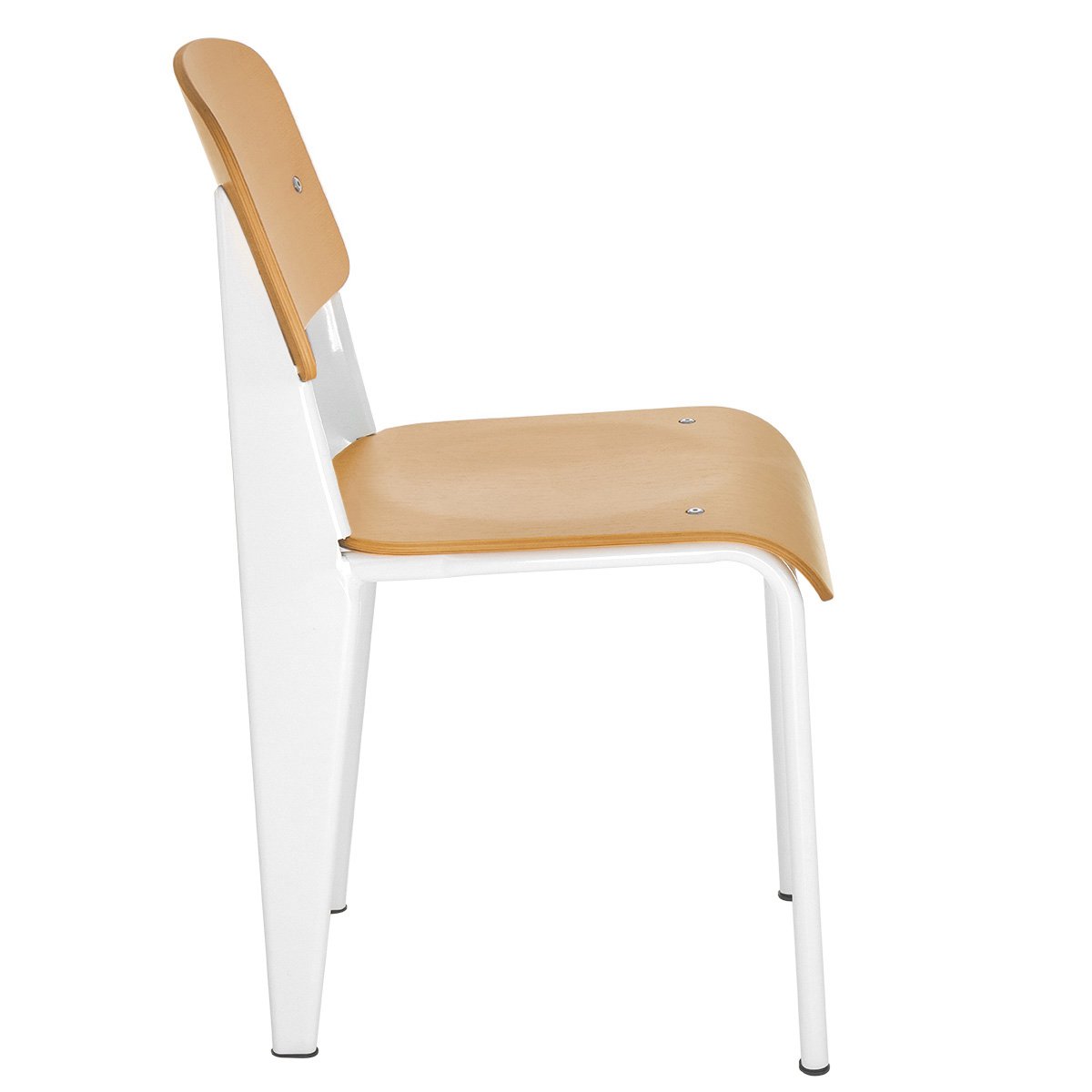 Cadeira Standard madeira cozinha jantar nordico escandinavo Jean Prouve Branco