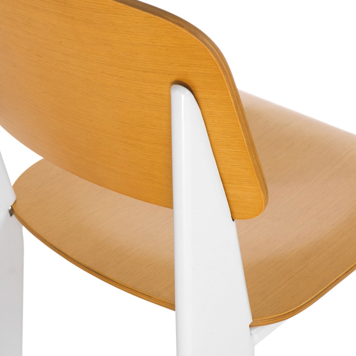 Cadeira Standard madeira cozinha jantar nordico escandinavo Jean Prouve Branco