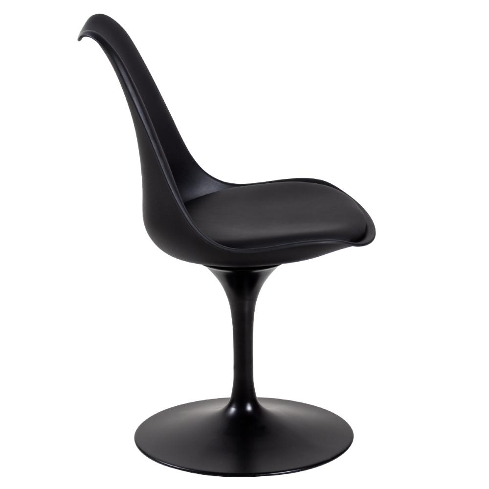 Cadeira Tulipa com assento giratório Preto