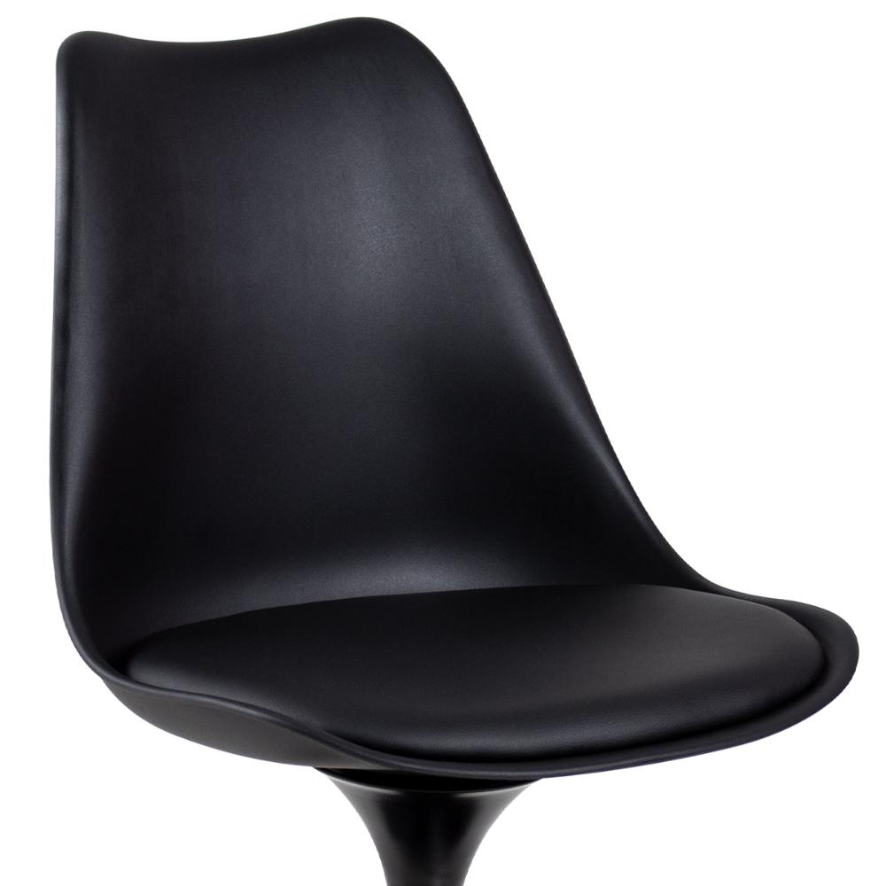 Cadeira Tulipa com assento giratório Preto