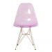 Cadeira acrílica Charles Eames Eiffel DKR com base de aço inox polido Roxo translúcido