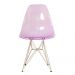 Cadeira acrílica Charles Eames Eiffel DKR com base de metal cromado Roxo translúcido
