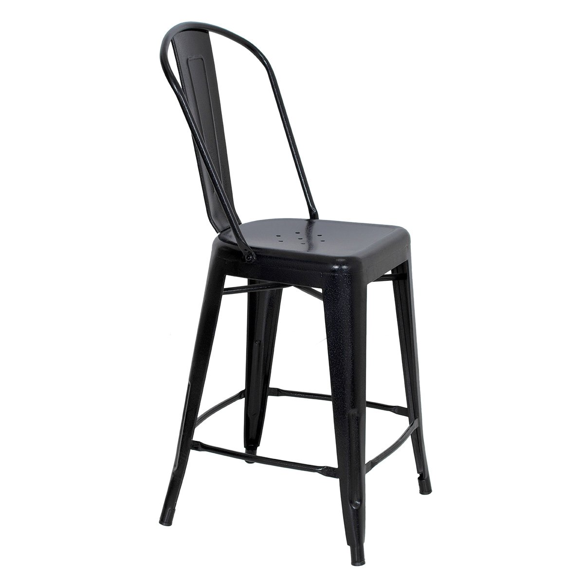 Cadeira alta Iron Tolix 66 cm Preto texturizado