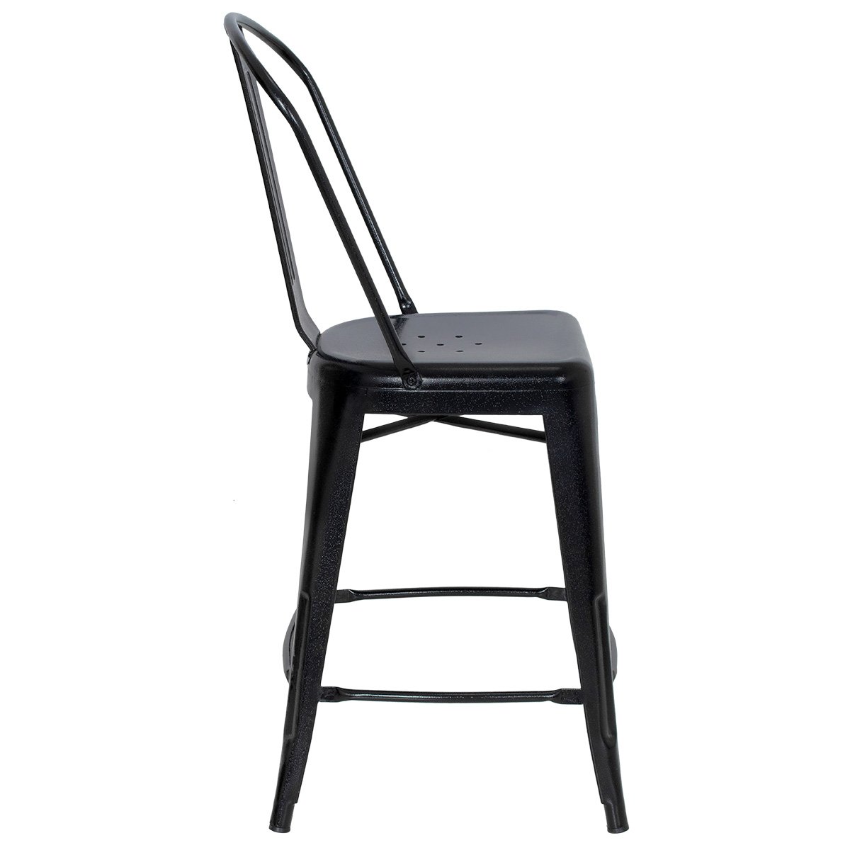Cadeira alta Iron Tolix 66 cm Preto texturizado