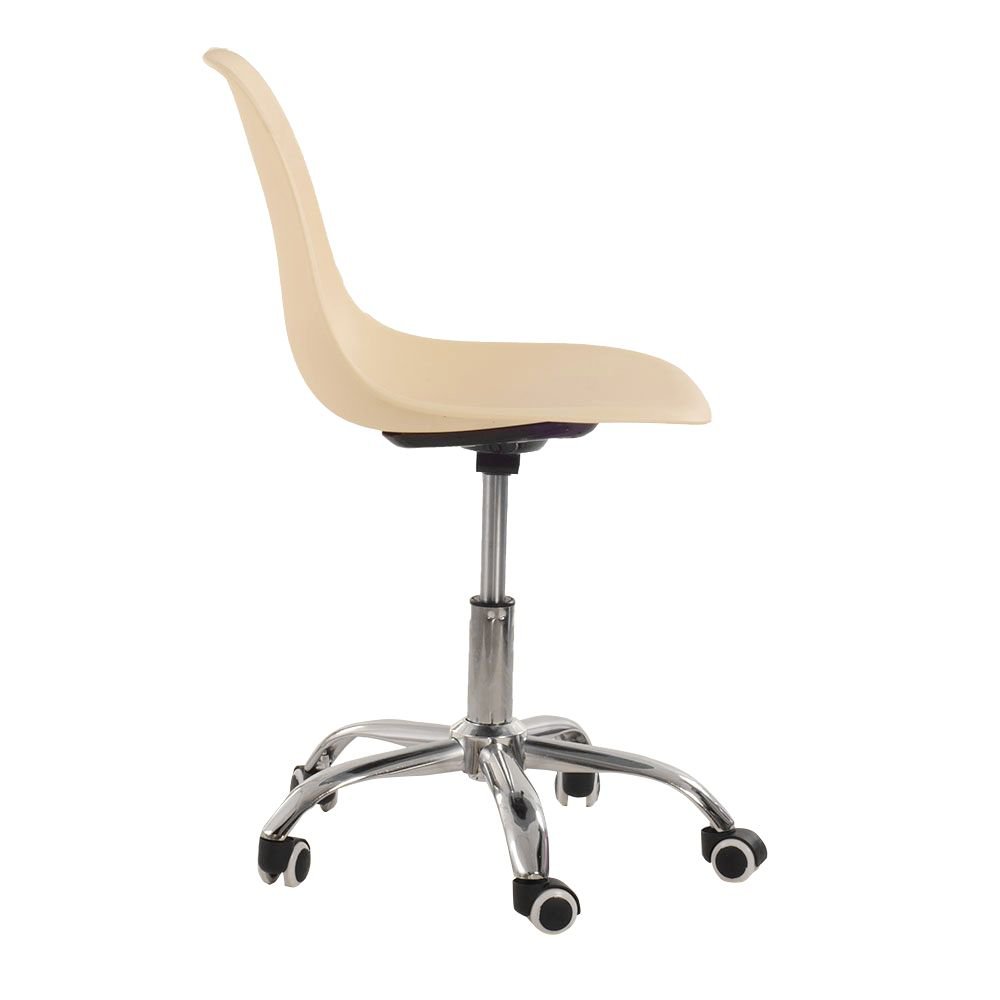 Cadeira com rodízios Eames Office escritório Creme