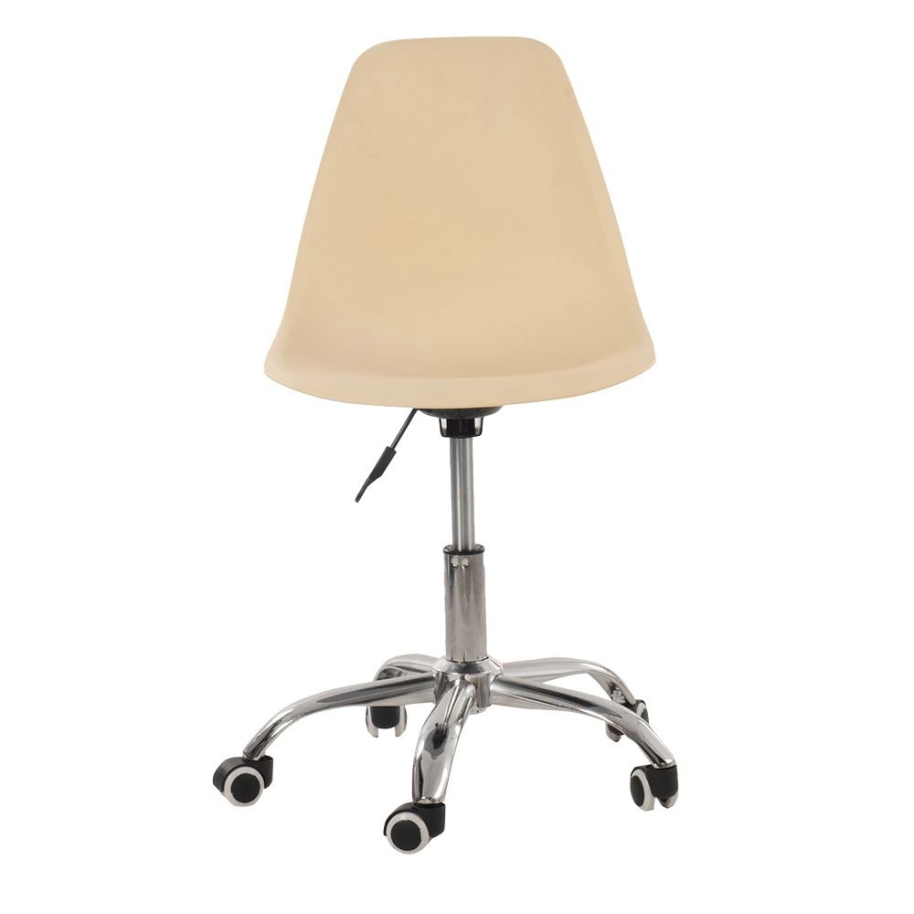 Cadeira com rodízios Eames Office escritório Creme