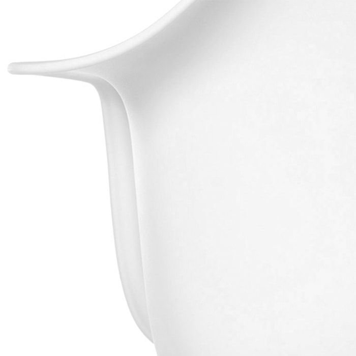 Cadeira de balanço Charles Eames RAR com pés de madeira clara Branco