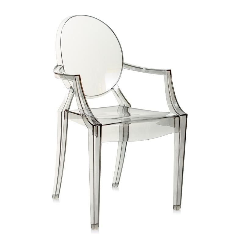 Cadeira de jantar cozinha design acrílica Ghost Sofia Fumê