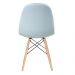 Cadeira estofada Charles Eames Eiffel Botonê com pés de madeira clara Azul claro
