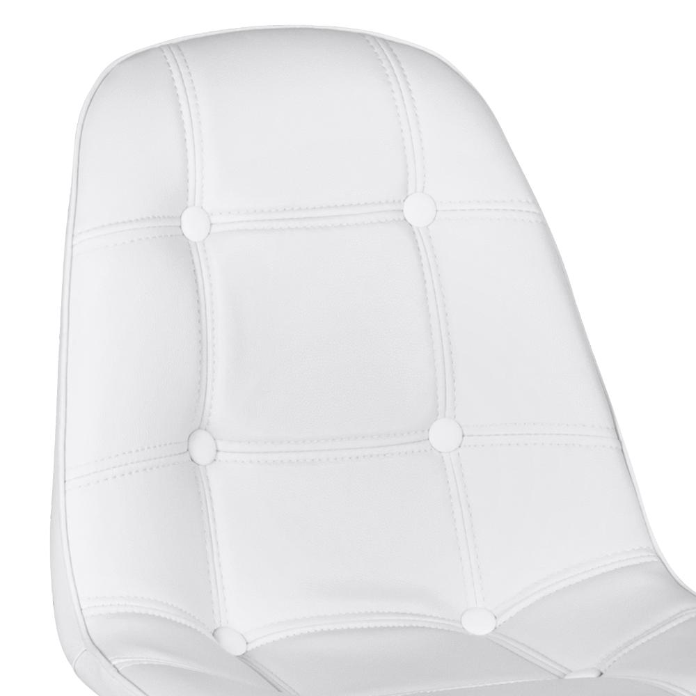 Cadeira estofada Charles Eames Eiffel Botonê com pés de madeira clara Branco