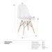 Cadeira estofada Charles Eames Eiffel Botonê com pés de madeira clara Branco