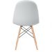 Cadeira estofada Charles Eames Eiffel Botonê com pés de madeira clara Cinza-claro
