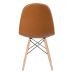 Cadeira estofada Charles Eames Eiffel Botonê com pés de madeira clara Marrom caramelo
