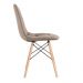 Cadeira estofada Charles Eames Eiffel Botonê com pés de madeira clara Nude
