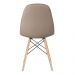 Cadeira estofada Charles Eames Eiffel Botonê com pés de madeira clara Nude