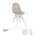 Cadeira estofada Charles Eames Eiffel Botonê com pés de madeira clara Nude