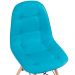 Cadeira estofada Charles Eames Eiffel Botonê com pés de madeira clara Tiffany