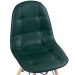 Cadeira estofada Charles Eames Eiffel Botonê com pés de madeira clara Verde escuro