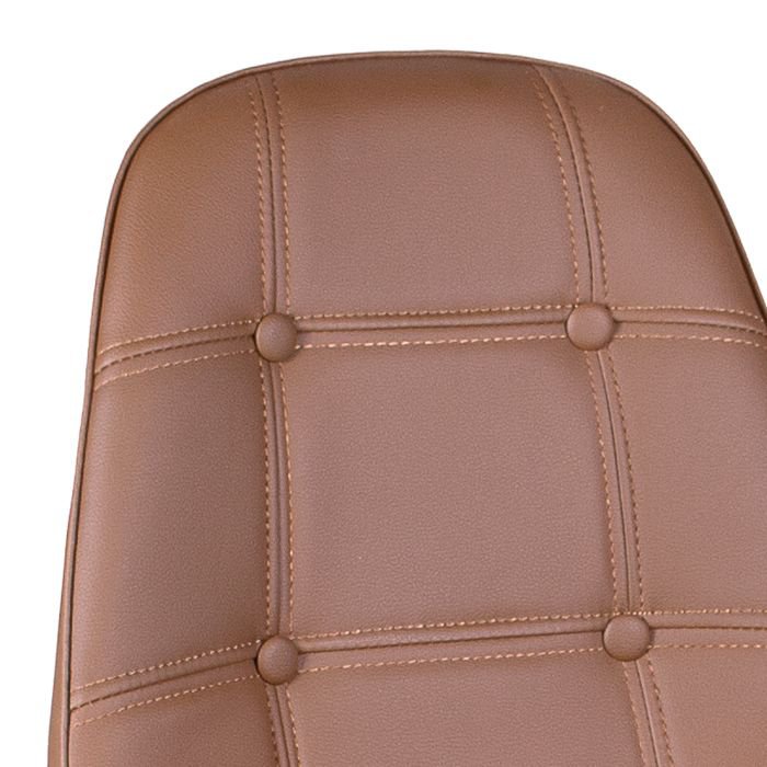 Cadeira estofada Charles Eames Eiffel Botonê com pés de madeira escura Marrom