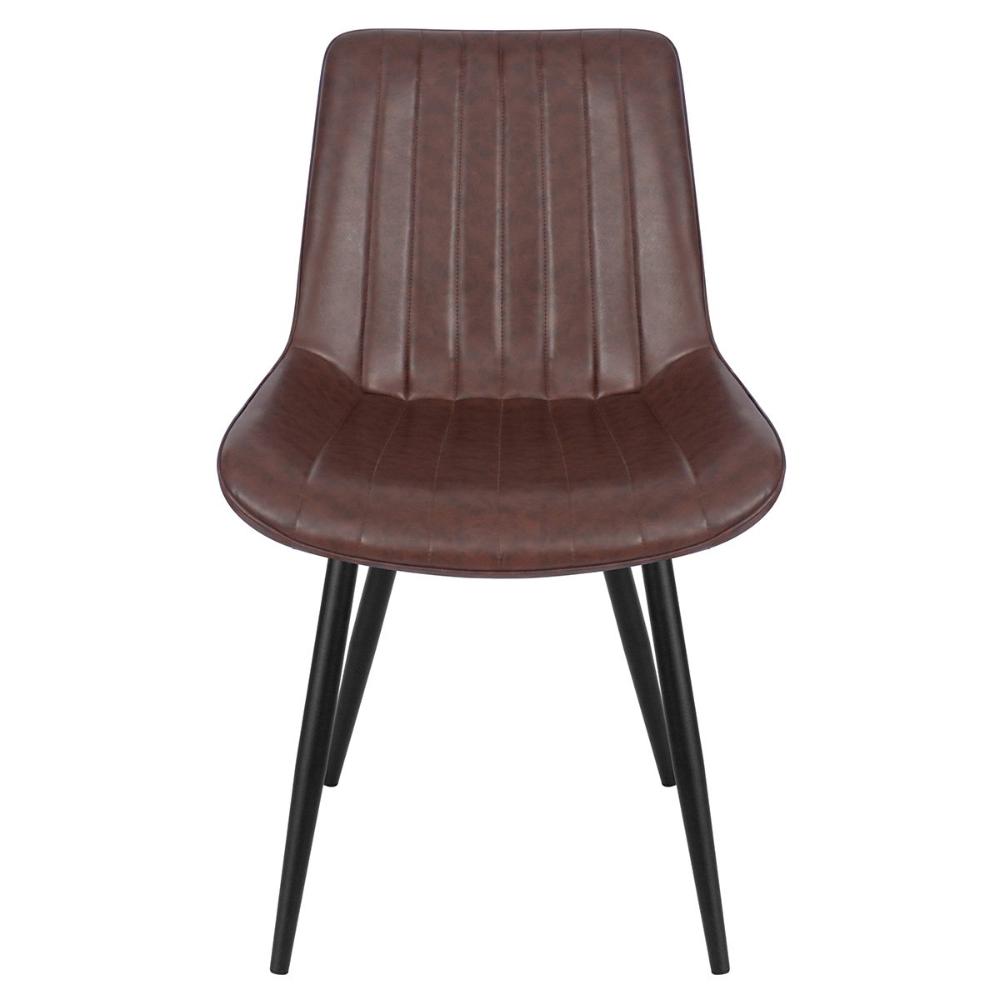 Cadeira estofada design industrial Chicago Marrom café